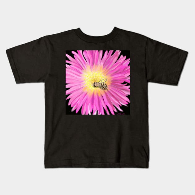 Bee in Pigface Kids T-Shirt by DoraBlackwood